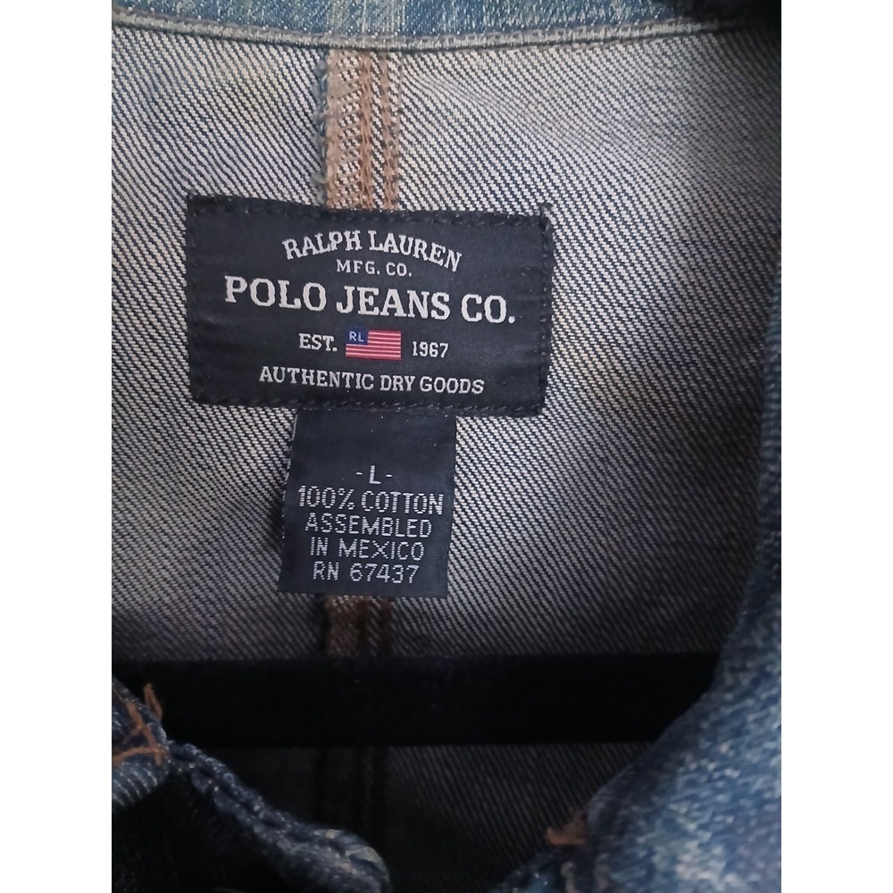Vtg Women's Ralph Lauren Polo Jeans Co Denim Jacket Sz L - Picture 4 of 5